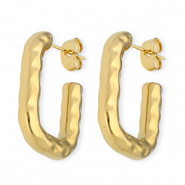 Stainless steel earrings / earpin rectangle Gold