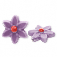 Beads ceramic flower Dark Mauve