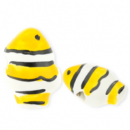 Beads ceramic clownfish Yellow-White-Black