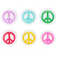 Acrylic letter beads peace Multicolour-White