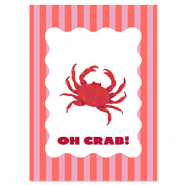 BY31&reg; Jewellery cards "Oh crab!" Red-Pink-White