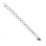BY31® Stainless Steel findings extension chain set heart Silver
