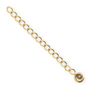 BY31® Stainless Steel findings extension chain set spiral Gold