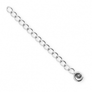 BY31® Stainless Steel findings extension chain set spiral Silver