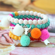 Inspirational Sets ✺ Pompom charms silver colour ✺