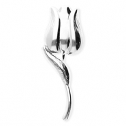 Stainless steel statement brooches tulip Silver