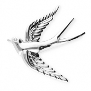 Stainless steel statement brooches swallow Silver
