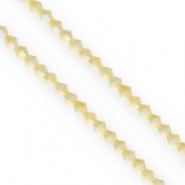 Top faceted beads bicone 4mm Light Yellow-AB Coating