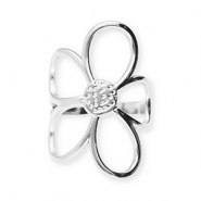 Stainless steel rings flower Silver