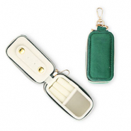 Jewellery travel box with keychain rectangle Emerald Green