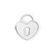 Stainless steel charms heart Silver