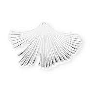 Stainless steel charms ginkgo leaf Silver
