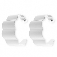 Statement earrings / earpins with stainless steel post Silver