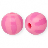12 mm acrylic beads with stripes Light Pink-Pink