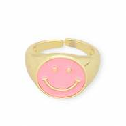 Must-have rings enamel smiley Pink-Gold