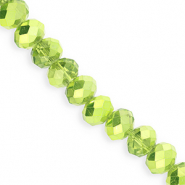 Top faceted beads 12x9mm disc Green-Pearl Shine Coating