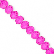 Top faceted beads 12x9mm disc Fuchsia Pink