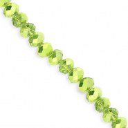 Top faceted beads 6x5mm disc Green-Pearl Shine Coating