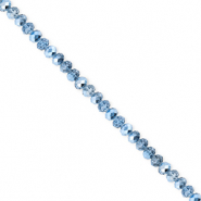 Top faceted beads 3x2mm disc Blue-Pearl Shine Coating