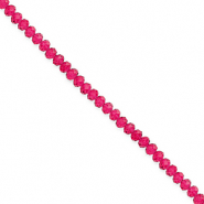 Top faceted beads 3x2mm disc Cherry Pink
