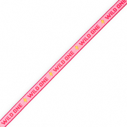 BY31® Ribbon tekst "Wild one" Pink-Red-Yellow