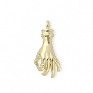 Brass TQ metal charms "OK" Gold