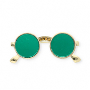 Brooches sunglasses with strass Gold-Green