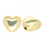 Acrylic beads heart Gold