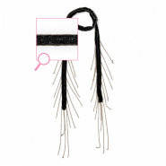 Organza choker with glass beads Black-Gold
