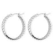 Stainless steel earrings / creoles snake Silver