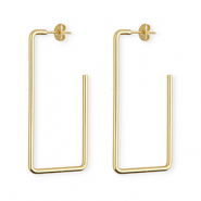 Stainless steel earrings / earpins rectangle Gold