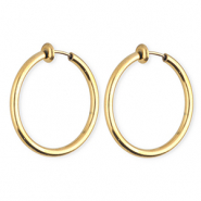 Stainless steel clip-on earrings / creoles Gold
