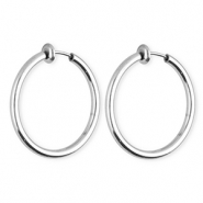 Stainless steel clip-on earrings / creoles Silver