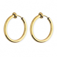 Stainless steel clip-on earrings / creoles Gold
