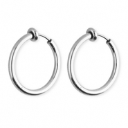 Stainless steel clip-on earrings / creoles Silver