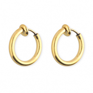 Stainless steel clip-on earrings / creoles Gold