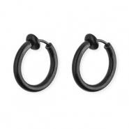 Stainless steel clip-on earrings / creoles Black