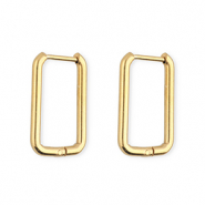 Stainless steel earrings / creoles rectangle Gold