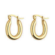 Stainless steel earrings / creoles oval Gold