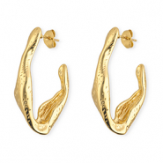 Stainless steel earrings / earpins oval Gold