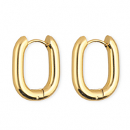 Stainless steel earrings / creoles oval Gold