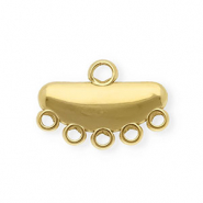 BY31® Stainless steel findings connector semi-oval with 6 loops Gold