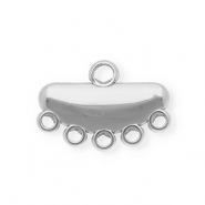 BY31® Stainless steel findings connector semi-oval with 6 loops Silver