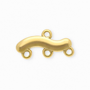 BY31® Stainless steel findings connector wavy with 4 loops Gold