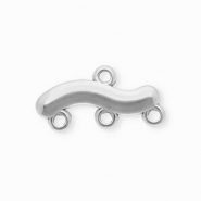 BY31® Stainless steel findings connector wavy with 4 loops Silver