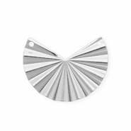 BY31® Stainless steel findings connector fan with 2 loops Silver
