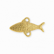 BY31® Stainless steel findings connector fish with 2 loops Gold
