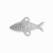 BY31® Stainless steel findings connector fish with 2 loops Silver