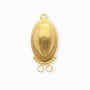 BY31® Stainless steel findings connector oval with 3 loops Gold