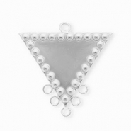 BY31® Stainless steel findings connector triangle with 6 loops Silver